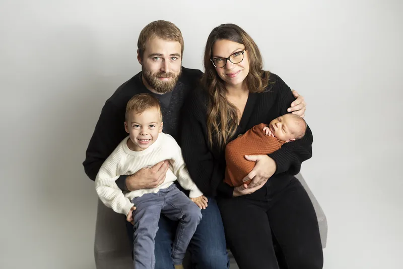 Ryan Woroniak with his family — the family whose home started Sask Air Solutions