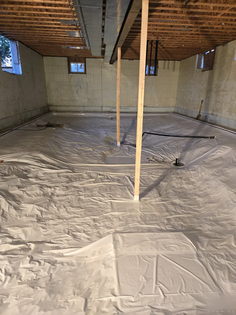 A sealed crawl-space encapsulation membrane